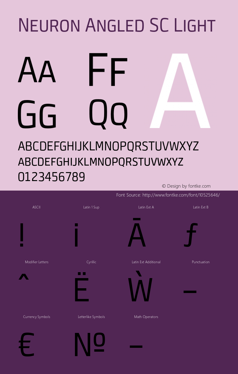 Neuron Angled SC Light 001.000 [CYR] Font Sample