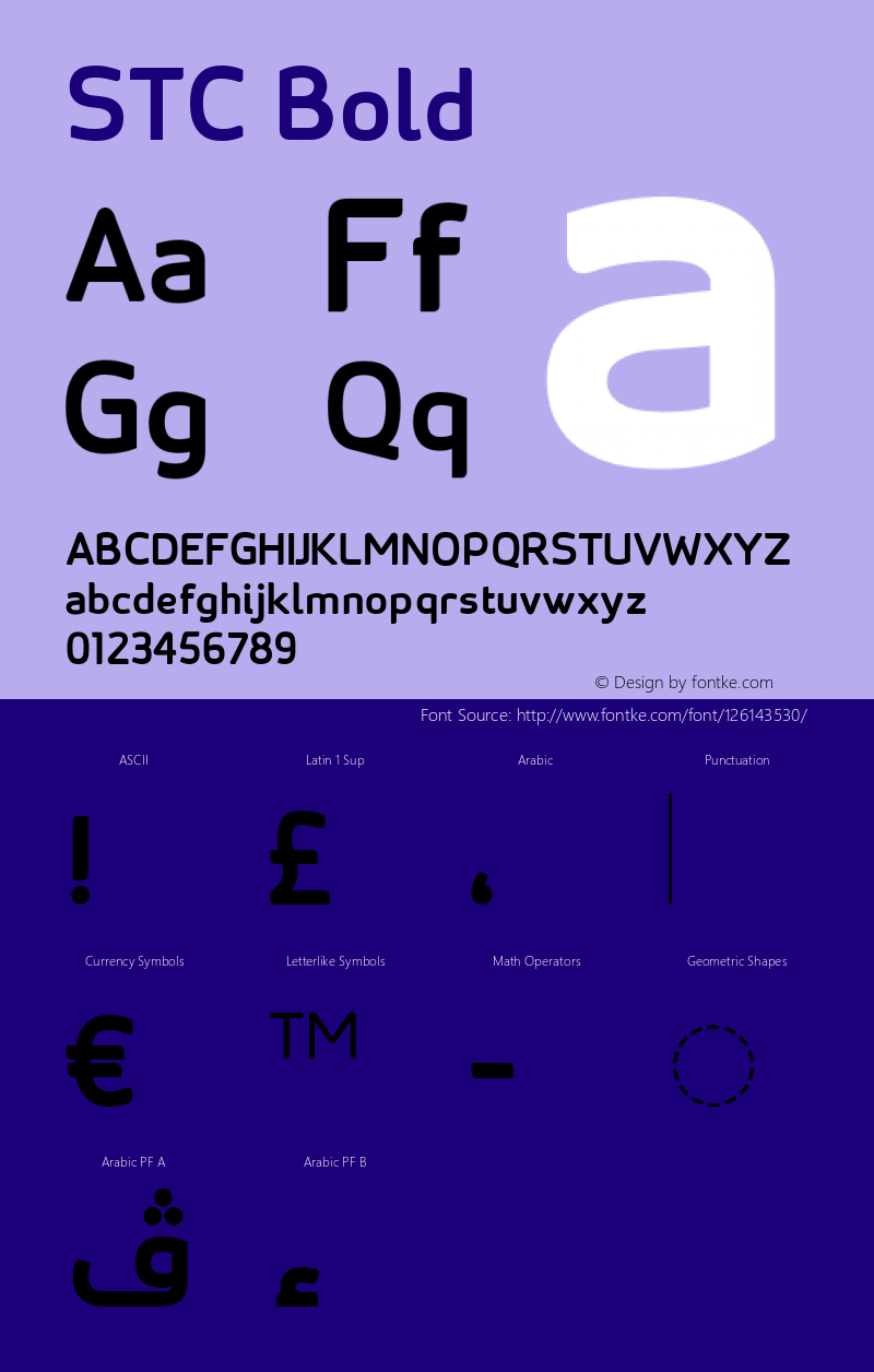 STC Bold Version 1.030 Font Sample