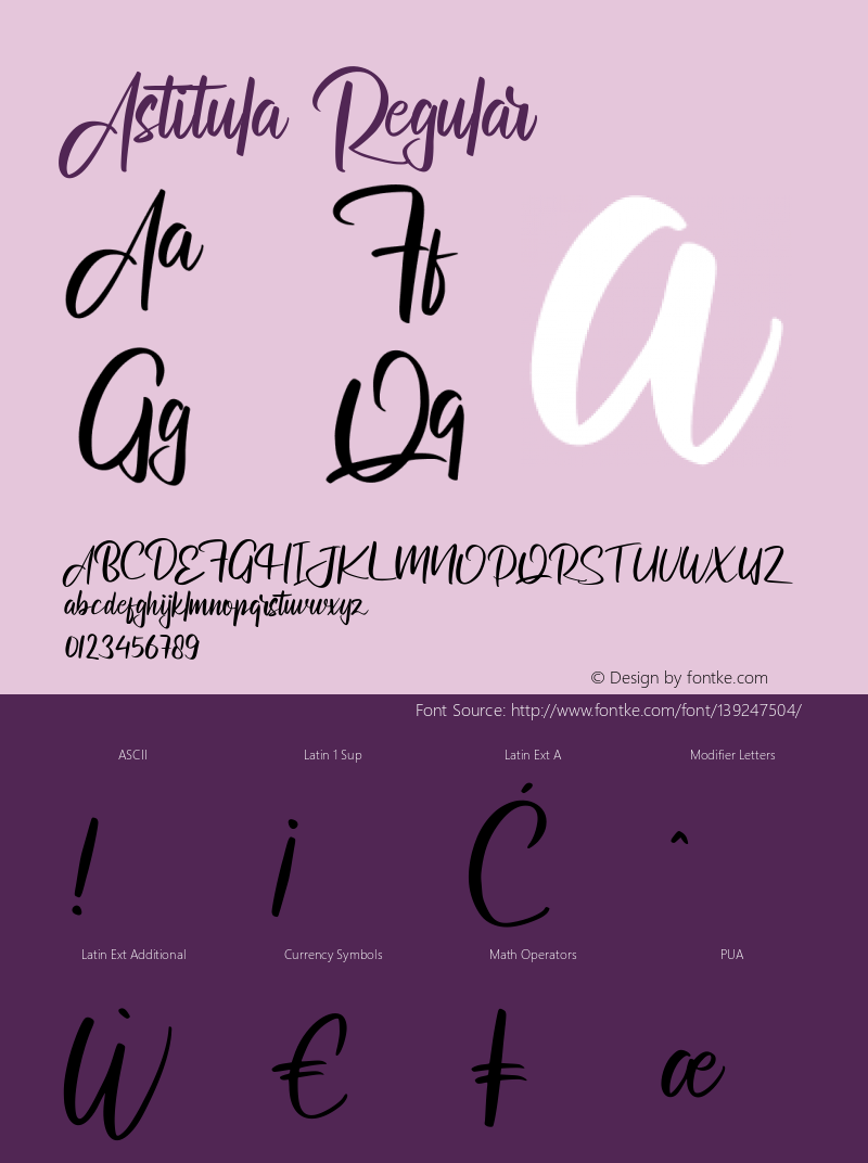 Astitula Version 1.000 Font Sample