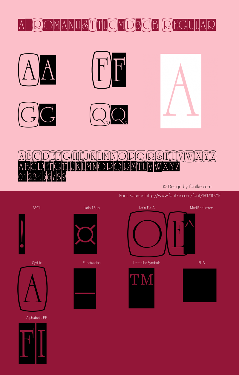 a_RomanusTtlCmD3Cb Regular 01.03 Font Sample