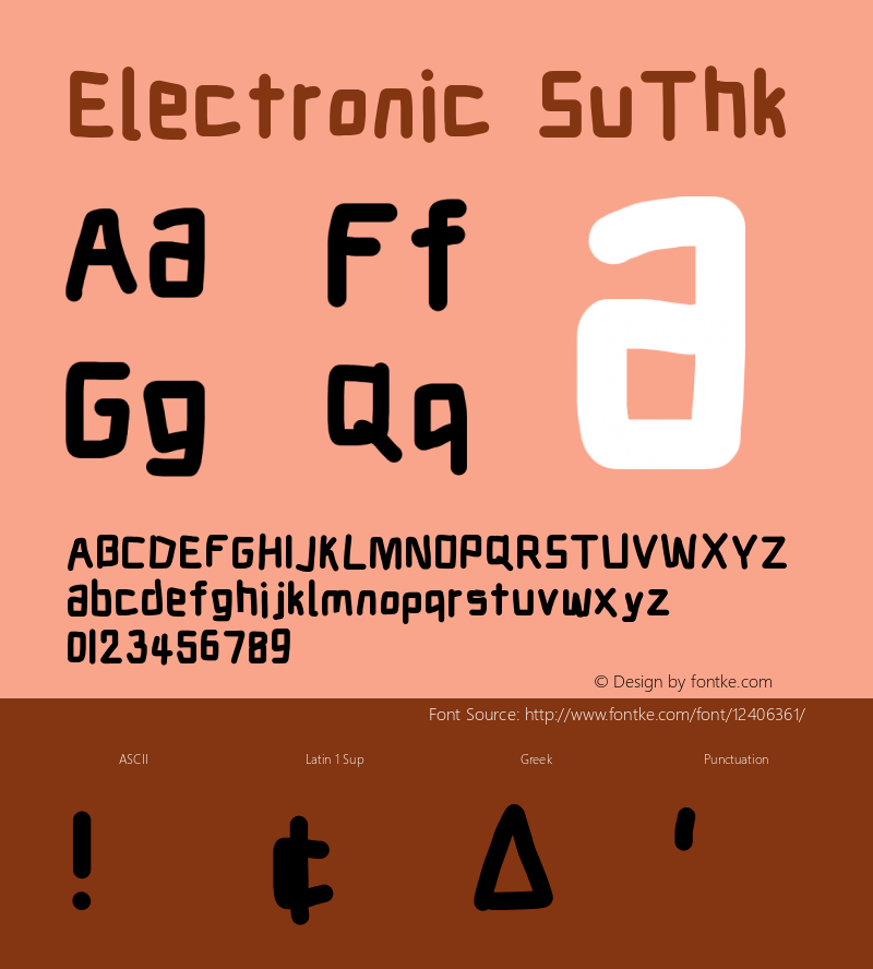 Electronic SuThk Version 1.011 Font Sample