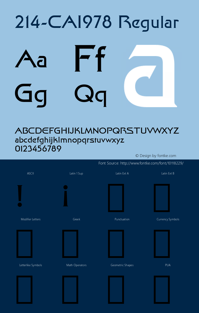 214-CAI978 Regular Version 1.00 October 19, 1995, initial release Font Sample