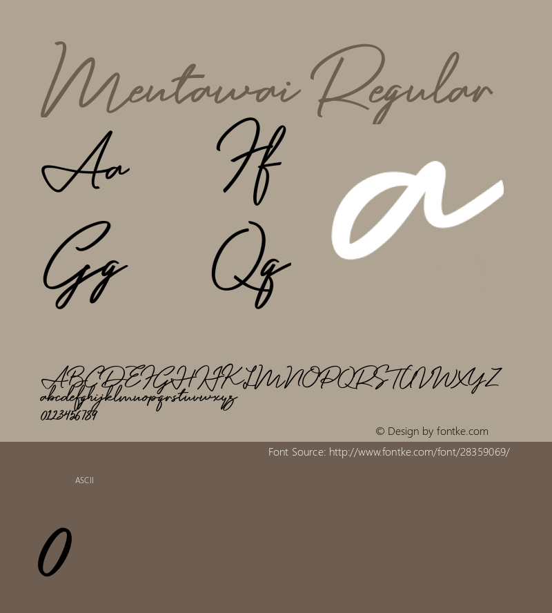 Mentawai Version 1.00;January 11, 2019;FontCreator 11.5.0.2422 64-bit Font Sample