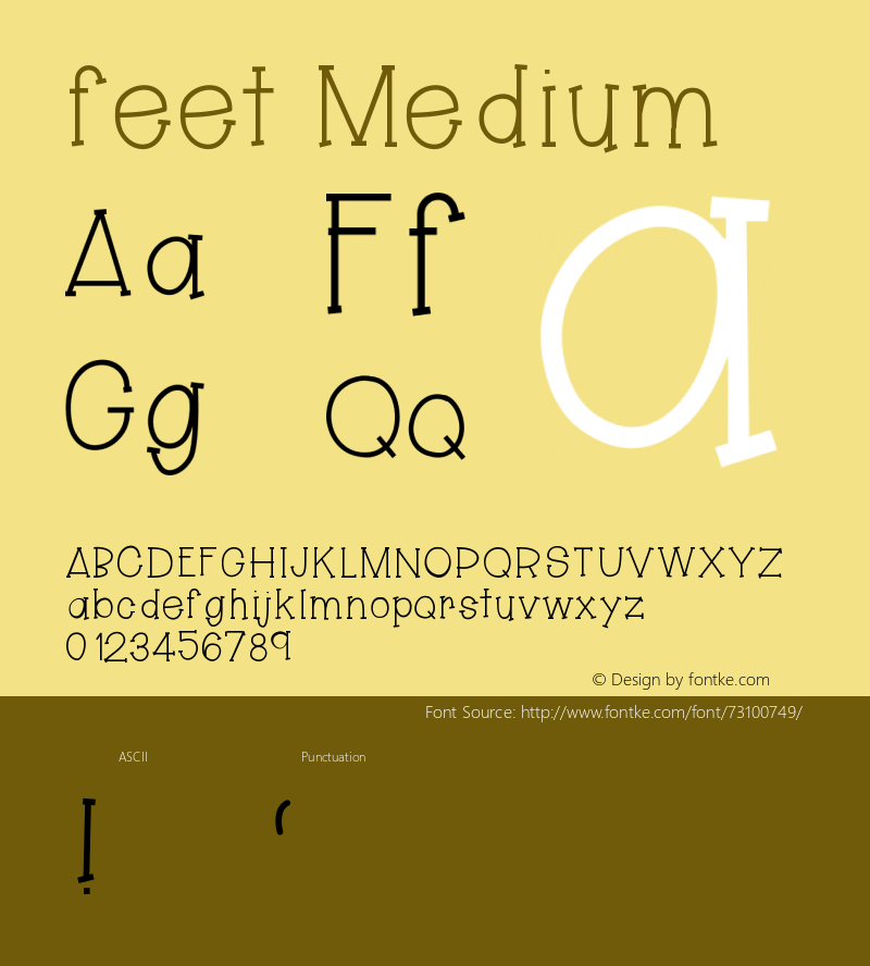 feet Version 001.000 Font Sample