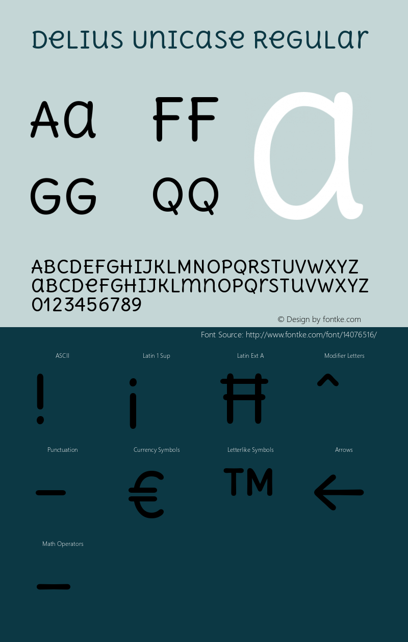 Delius Unicase Regular Version 1.002 Font Sample