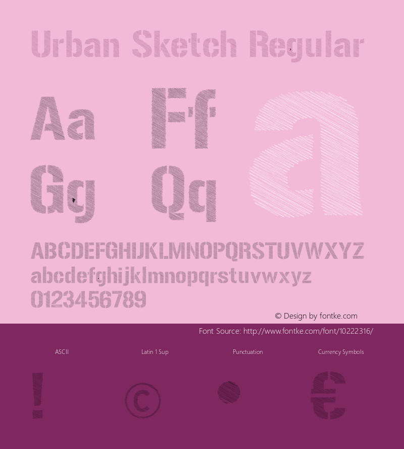 Urban Sketch Regular Version 1.000 Font Sample