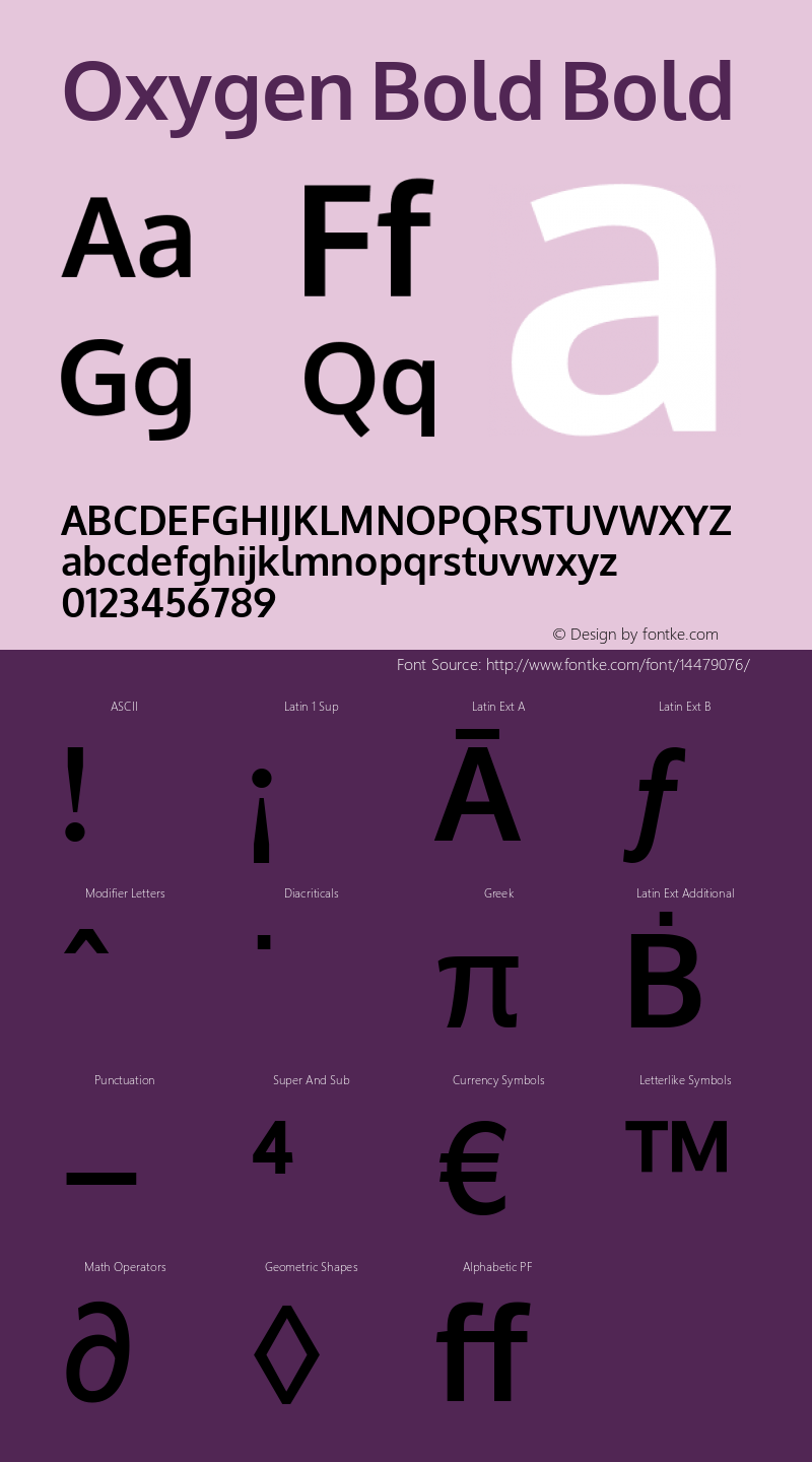 Oxygen Bold Bold Version webfont 0.2.2 ; ttfautohint (v0.8.52-bc40) -l 6 -r 72 Font Sample