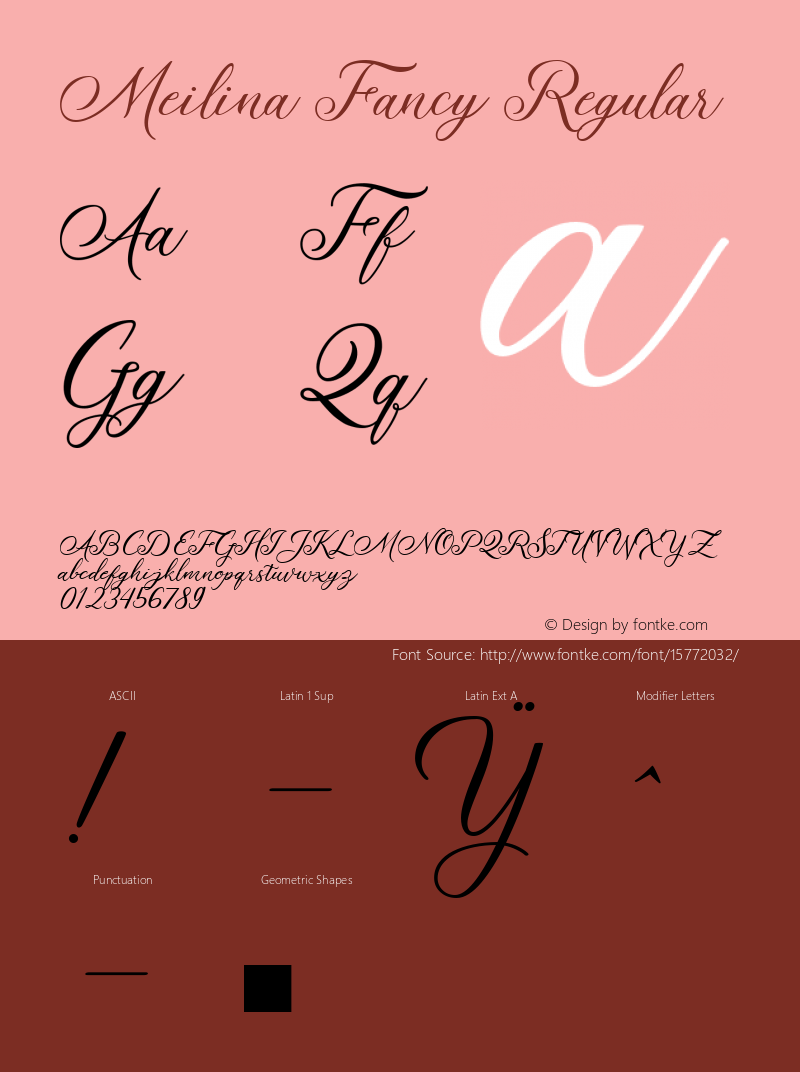 Meilina Fancy Regular 1.000 Font Sample