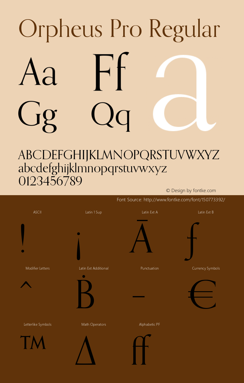 Orpheus Pro Version 1.000 Font Sample