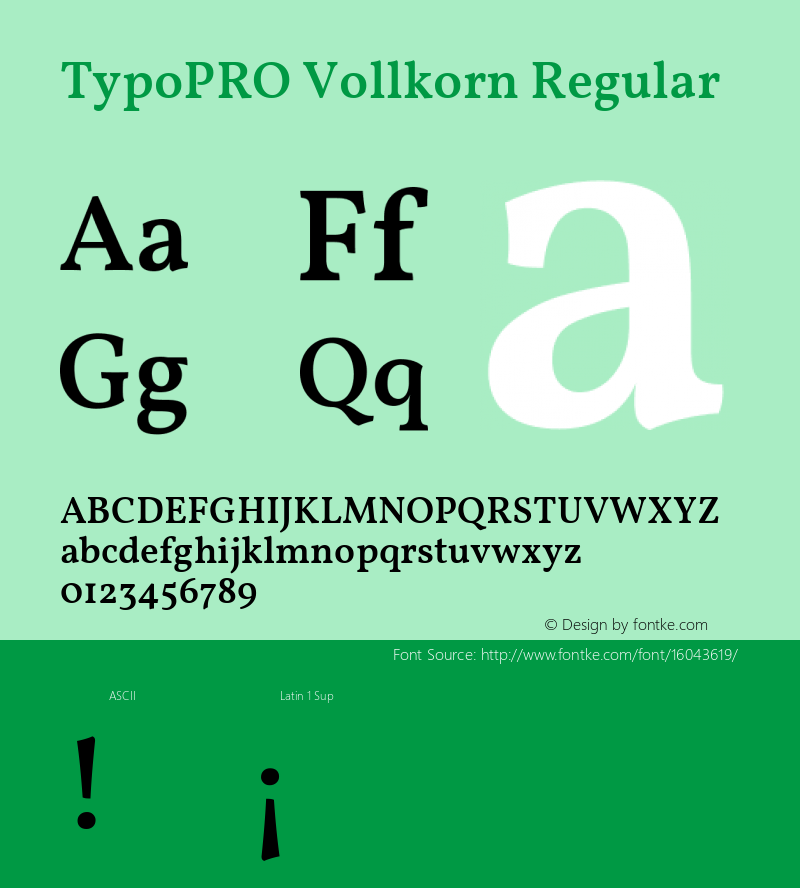 TypoPRO Vollkorn Regular Version 3.005;PS 003.005;hotconv 1.0.70;makeotf.lib2.5.58329 Font Sample