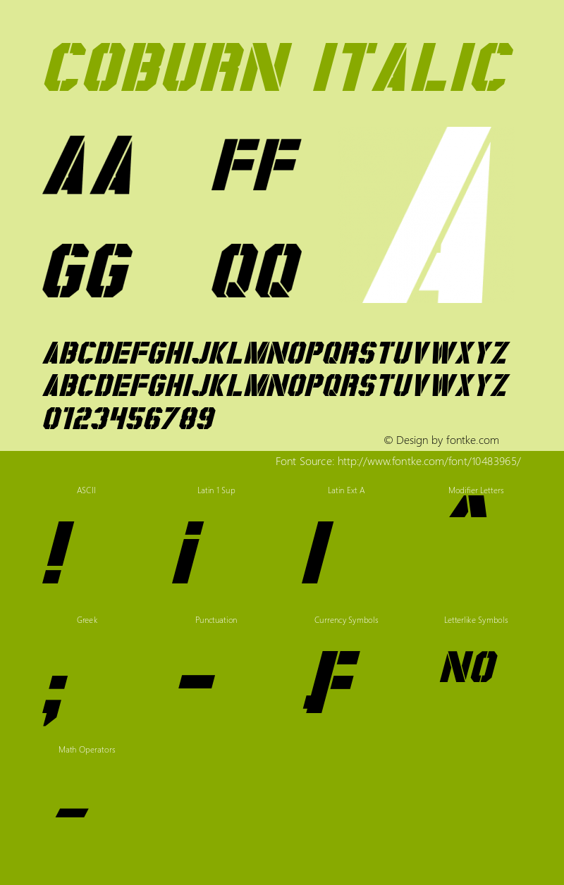 Coburn Italic Version 1.00 May 3, 2013, initial release Font Sample