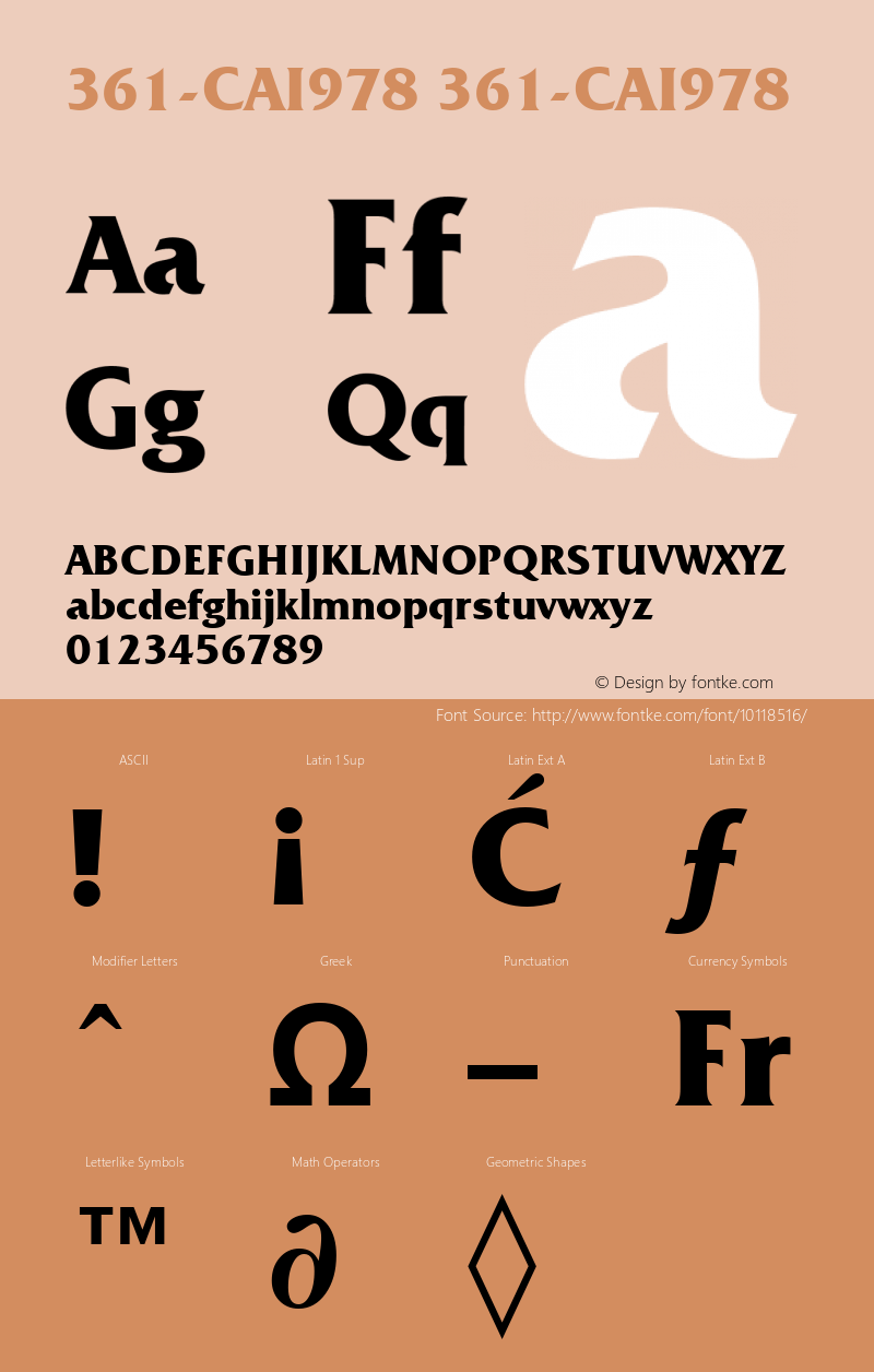 361-CAI978 361-CAI978 361-CAI978 Font Sample