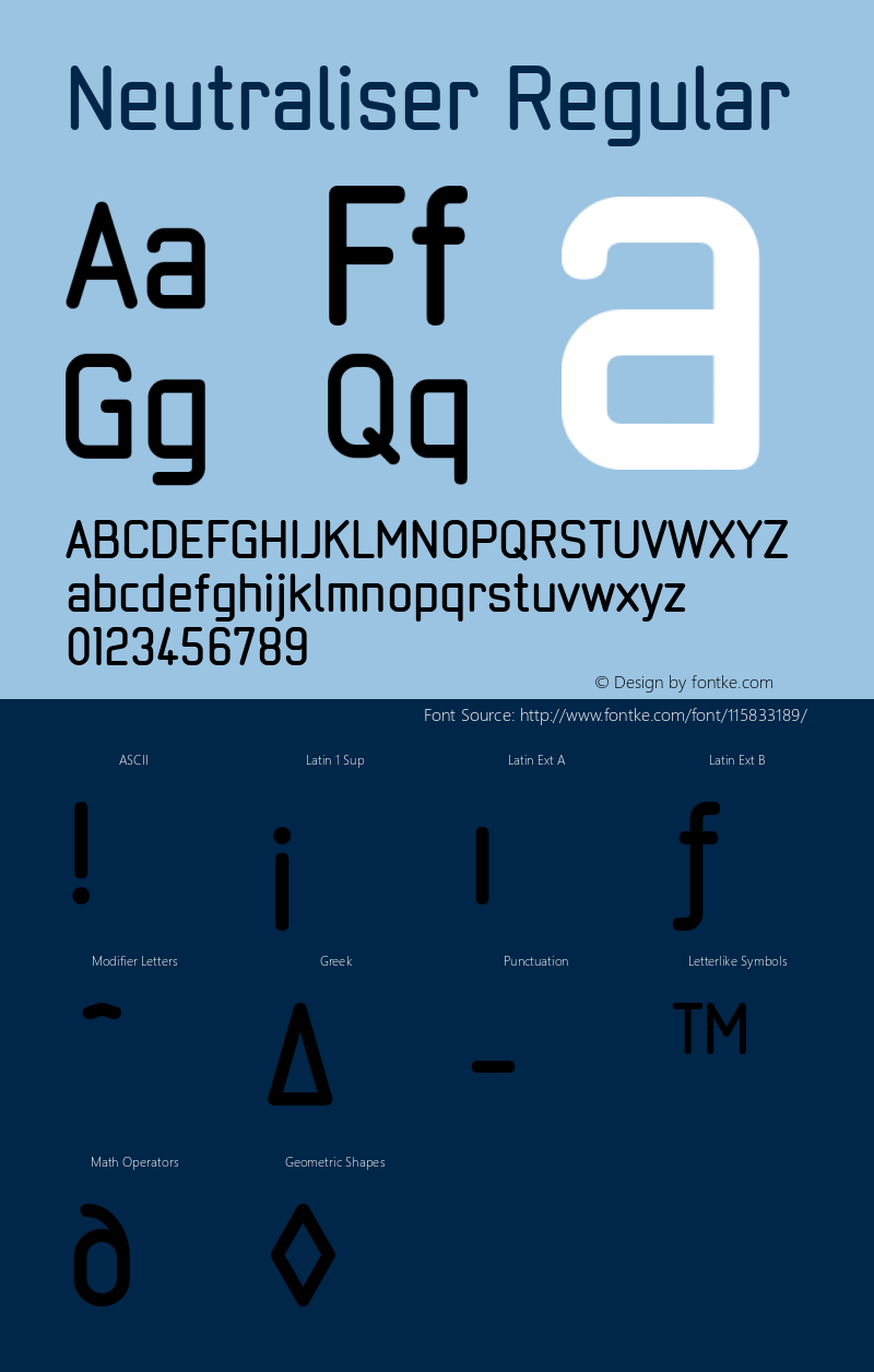 Neutraliser W05 BoldAlternate Version 4.00 Font Sample