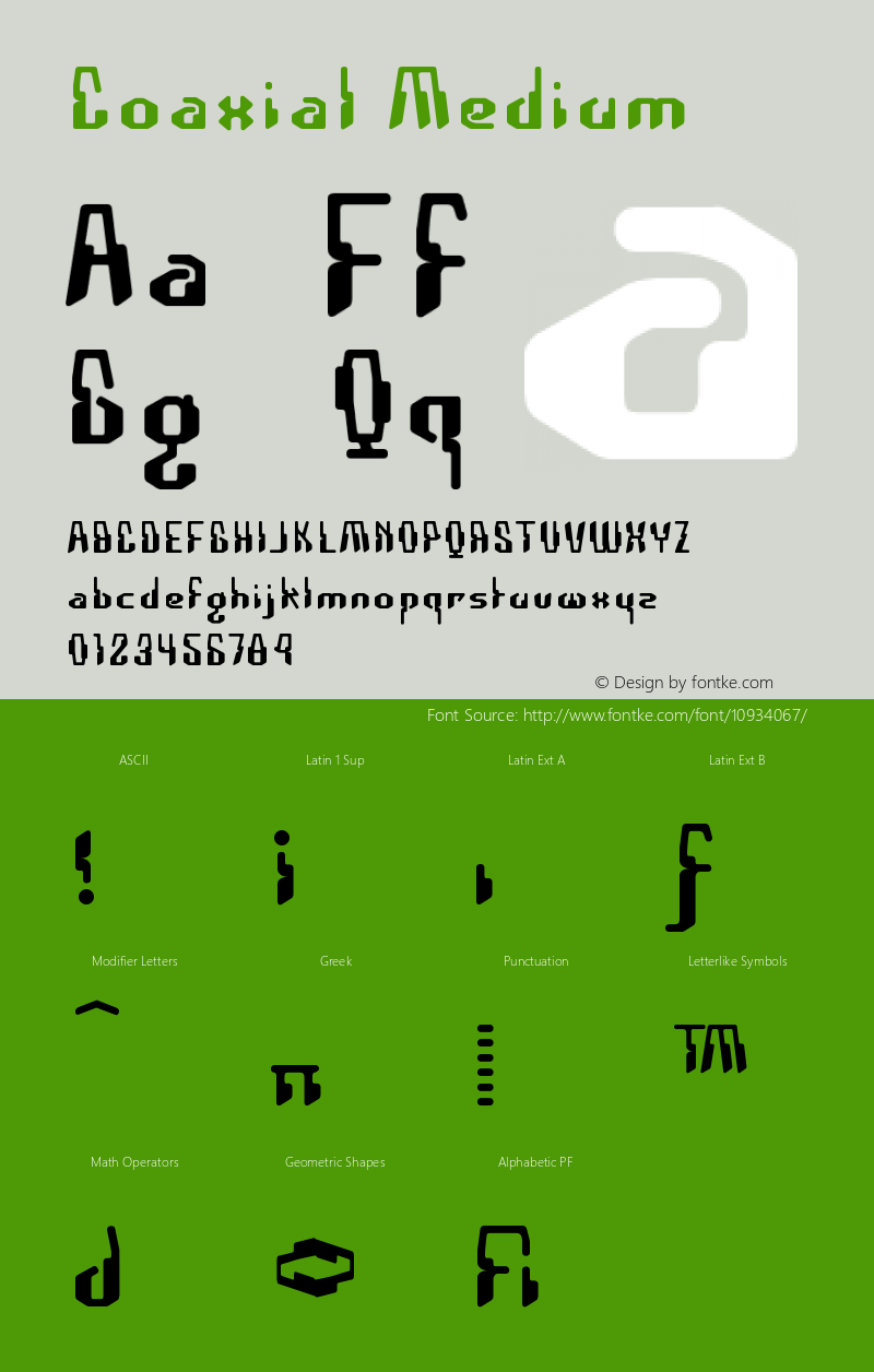 Coaxial Medium Version 001.000 Font Sample