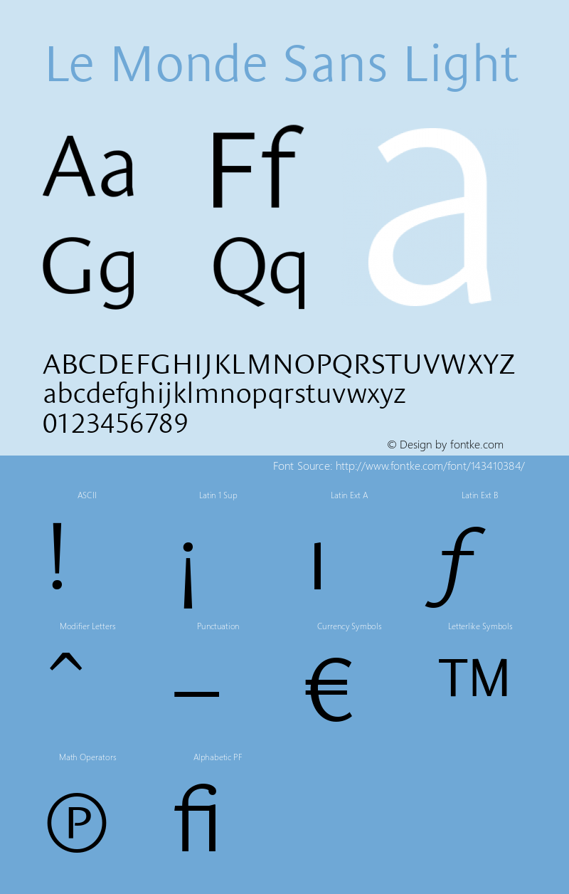 Le Monde Sans Light 001.000 Font Sample