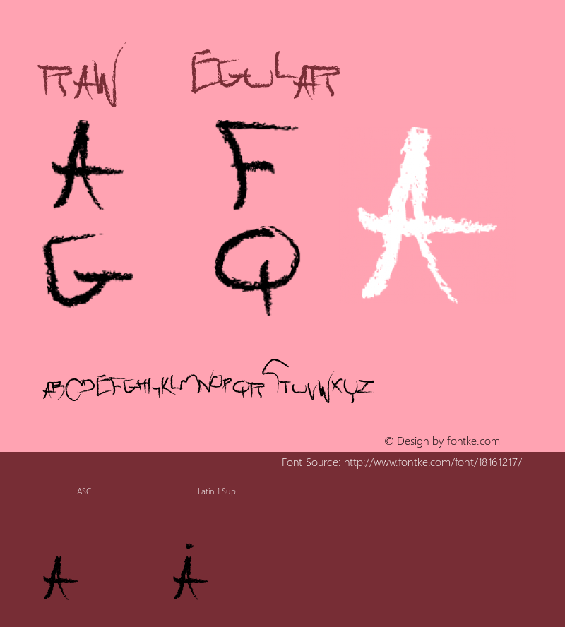 raw Regular Version 1.0 Font Sample