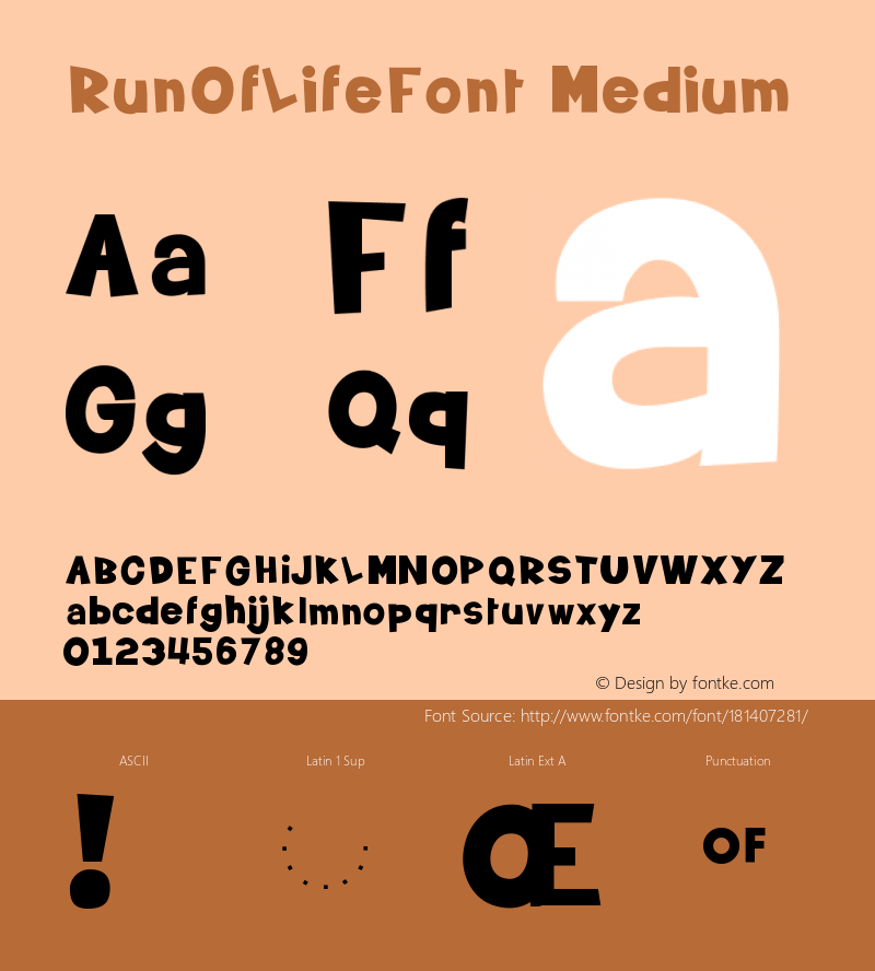 RunOfLifeFont Version 001.000图片样张