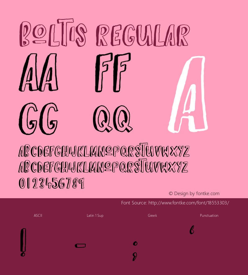 Boltis Regular Version 1.00 November 9, 2016, initial release Font Sample