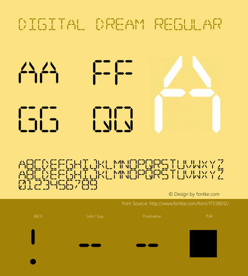 Digital dream Regular 2 Font Sample