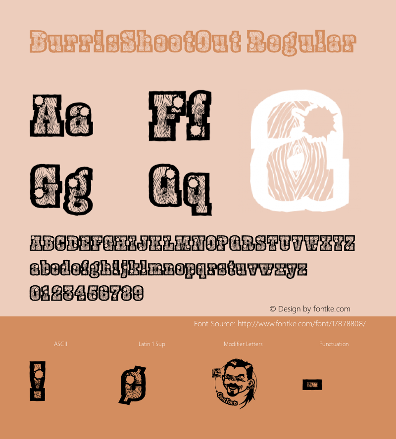 BurrisShootOut Regular Macromedia Fontographer 4.1.5 11/3/01 Font Sample
