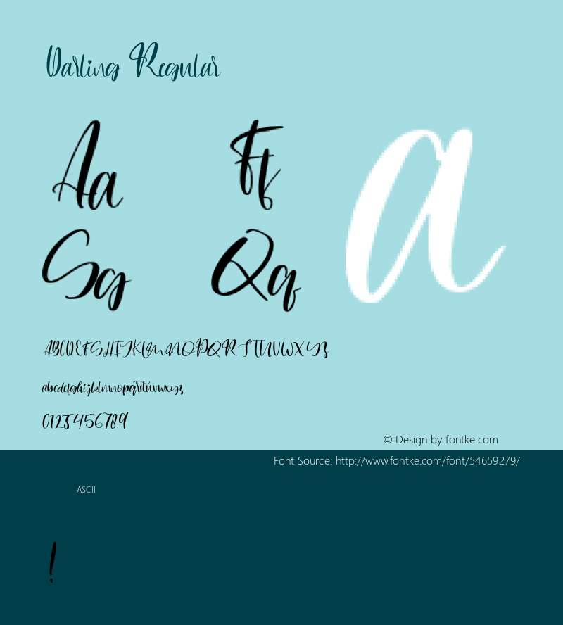 Darling Version 1.000 Font Sample