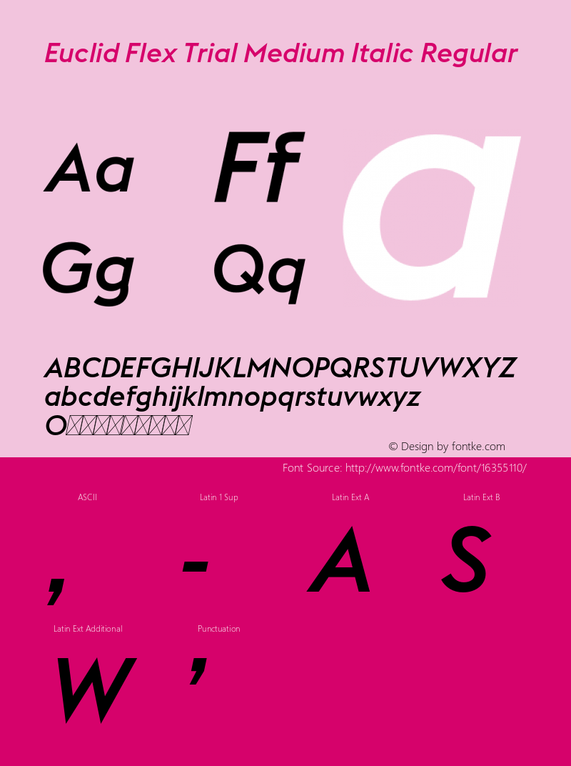Euclid Flex Trial Medium Italic Regular Version 2.001 Font Sample