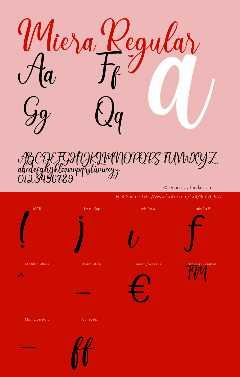 Miera Version 1.00;May 26, 2021;FontCreator 12.0.0.2539 32-bit Font Sample