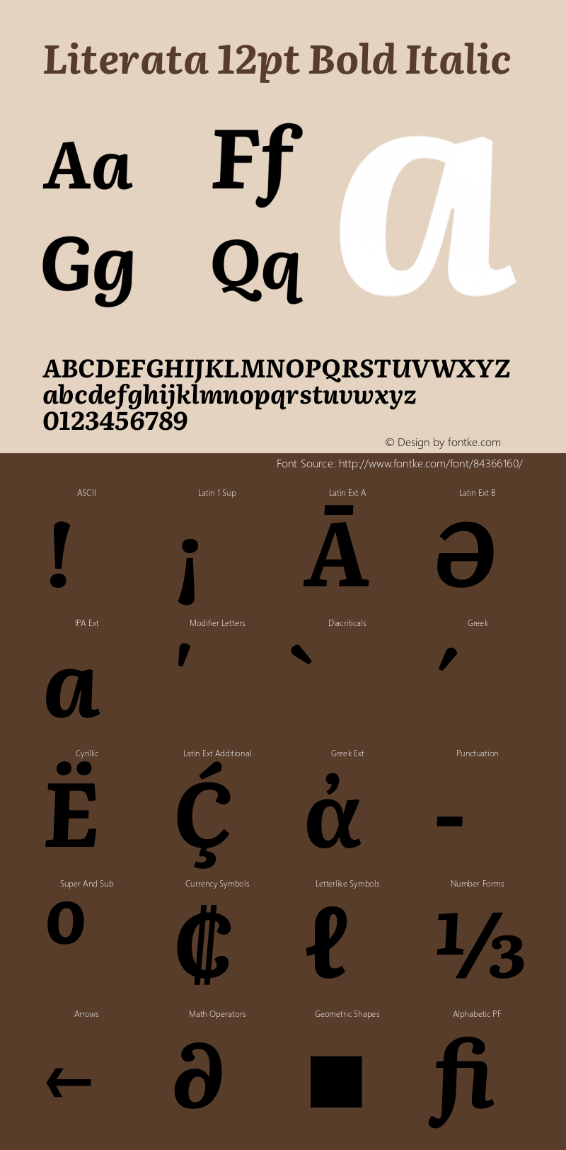 Literata 12pt Bold Italic Version 3.002 Font Sample