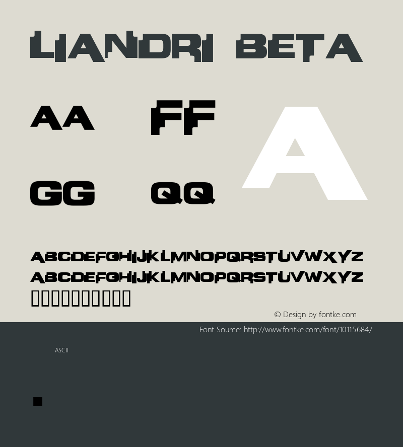 Liandri BETA Macromedia Fontographer 4.1 4/6/2003 Font Sample