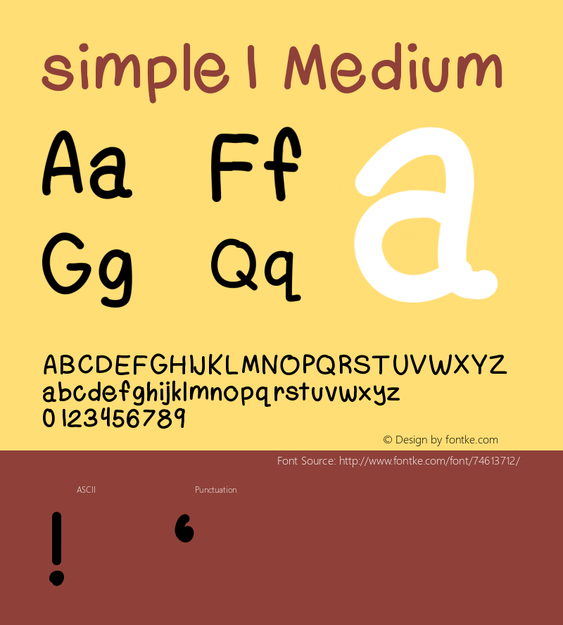 simple1 Version 001.000 Font Sample