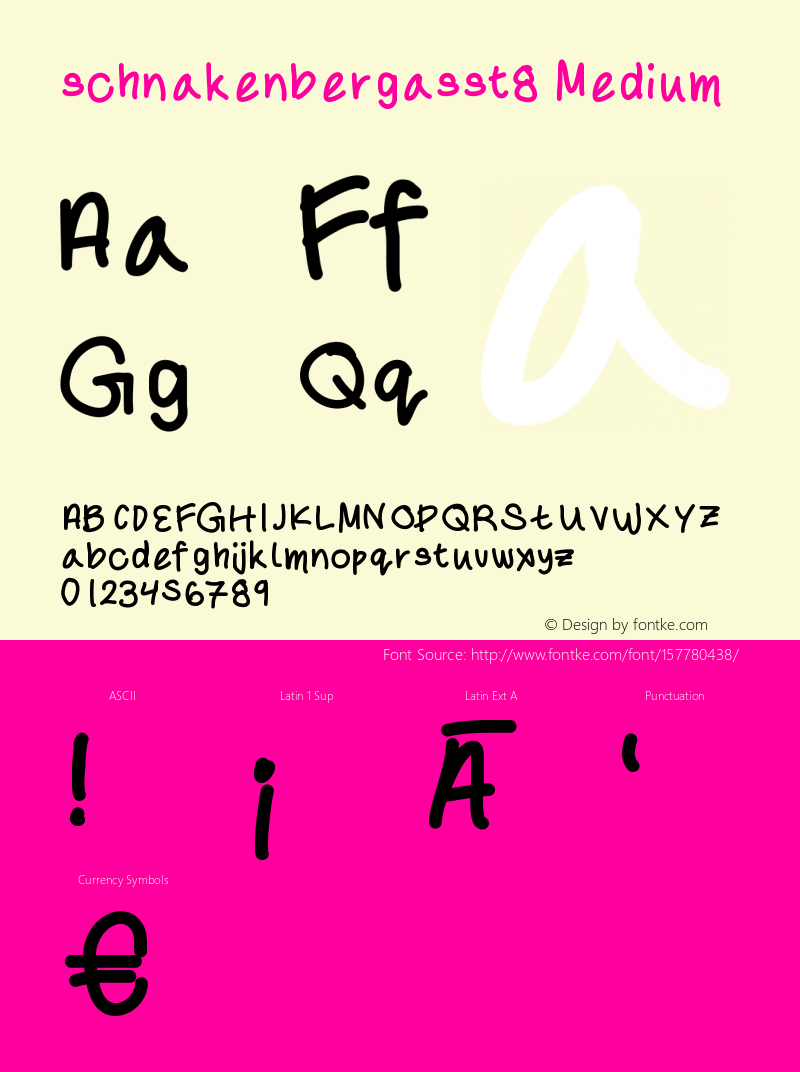 schnakenbergasst8 Version 001.000 Font Sample