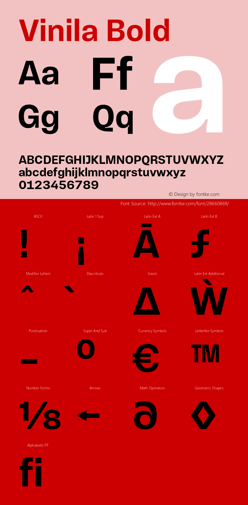 Vinila-Bold Version 1.000 | wf-rip DC20190215 Font Sample