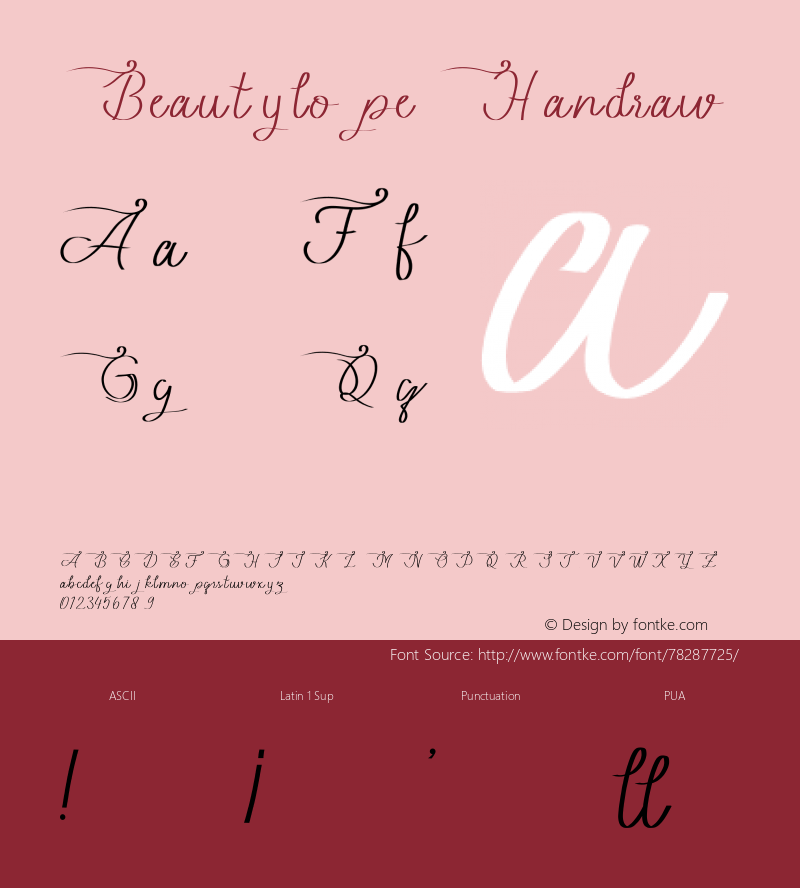 Beautylope Version 001.000 Font Sample