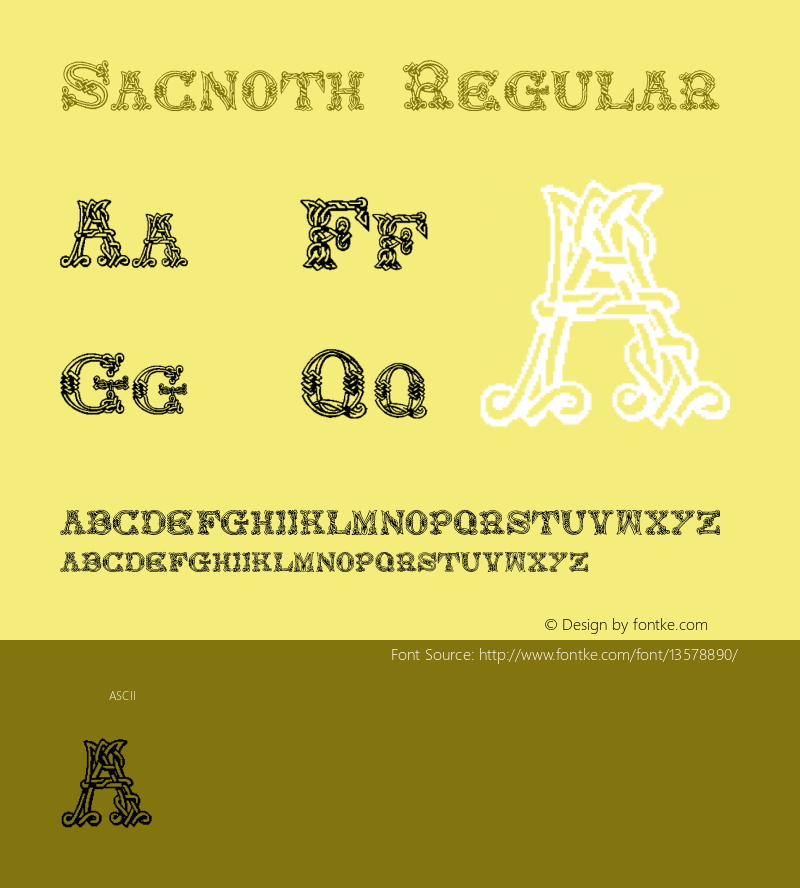 Sacnoth Regular Version 1.000 2008 initial release Font Sample