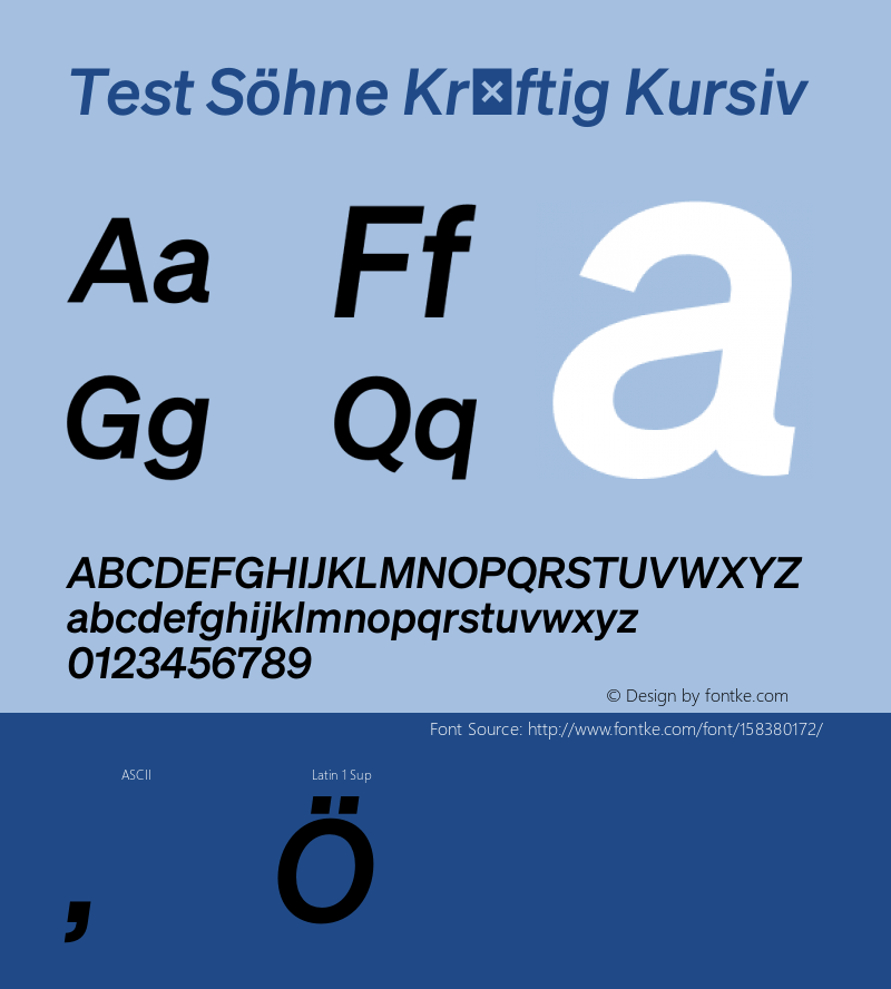 Test Söhne Kräftig Kursiv Version 1.108;hotconv 1.0.116;makeotfexe 2.5.65601 Font Sample