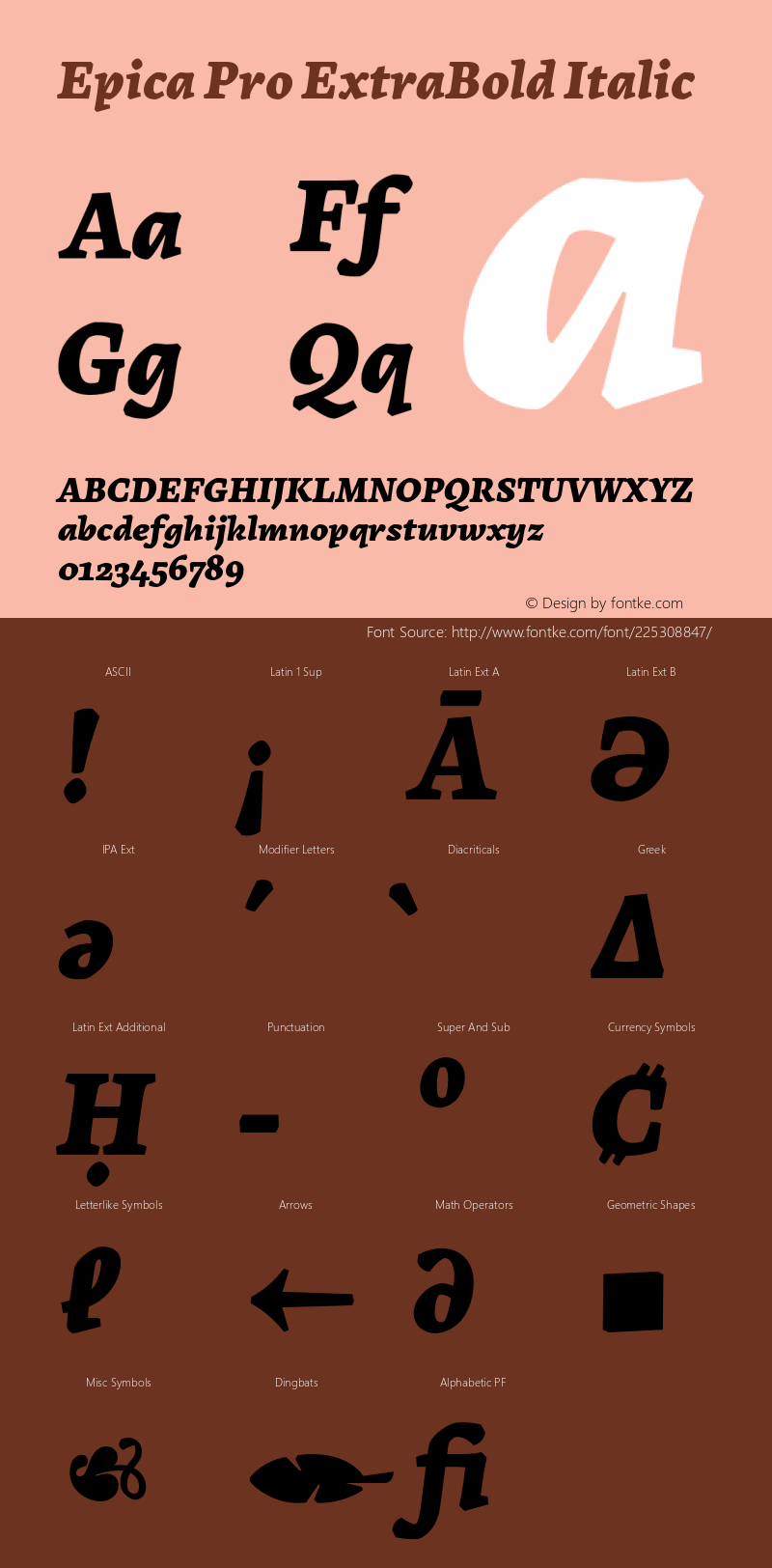 Epica Pro ExtraBold Italic Version 1.000;hotconv 1.0.109;makeotfexe 2.5.65596图片样张