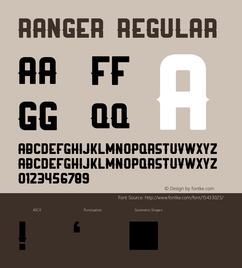 Ranger Regular Version 1.0 Font Sample