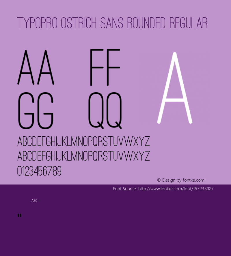 TypoPRO Ostrich Sans Rounded Regular Version 1.001;PS 001.001;hotconv 1.0.70;makeotf.lib2.5.58329 Font Sample