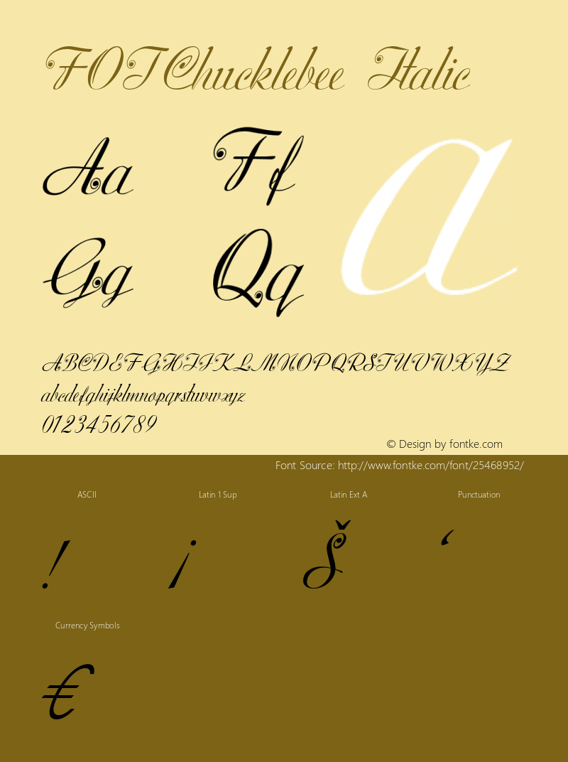 FOTChucklebee-Italic Version 1.000 Font Sample