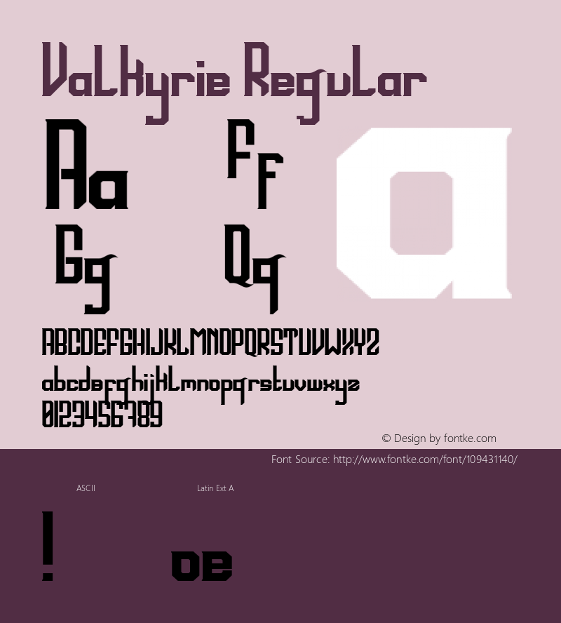 Valkyrie Version 1.000 Font Sample