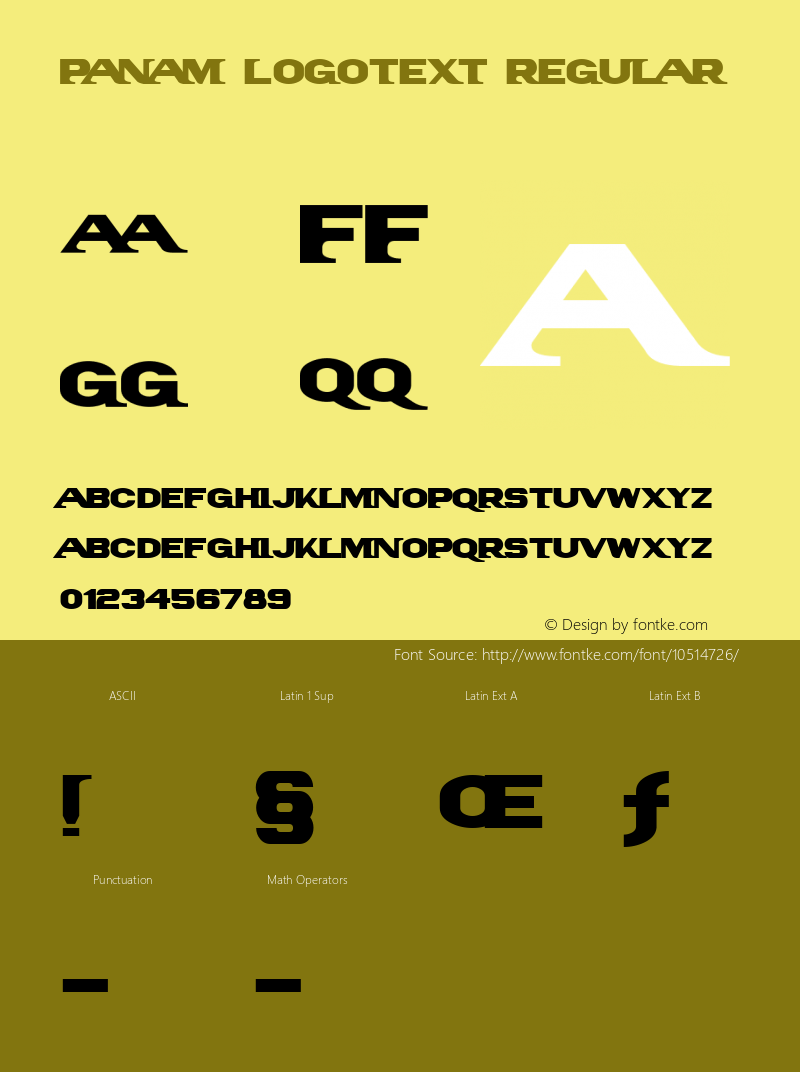 PanAm LogoText Regular 1.0 Font Sample