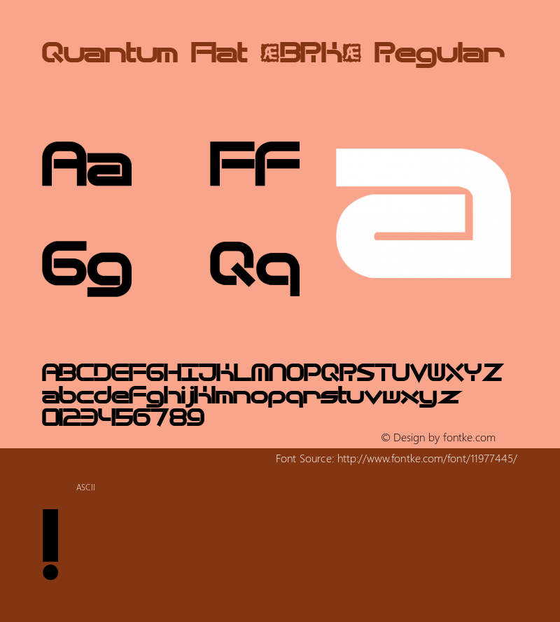 Quantum Flat (BRK) Regular Version 2.04 Font Sample