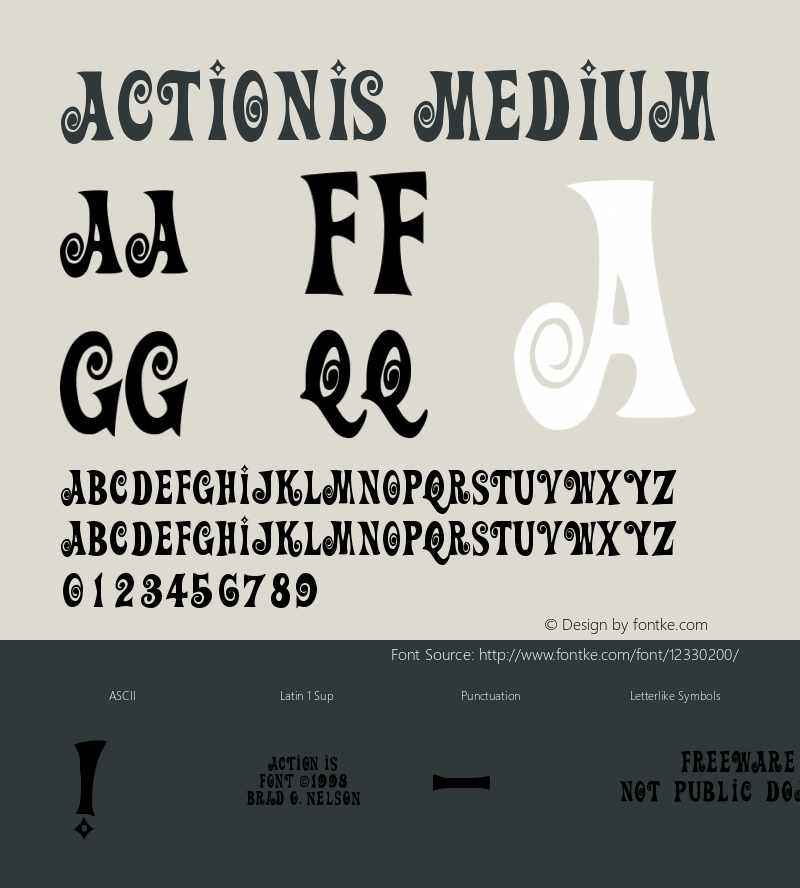 ActionIs Medium Version 001.000 Font Sample