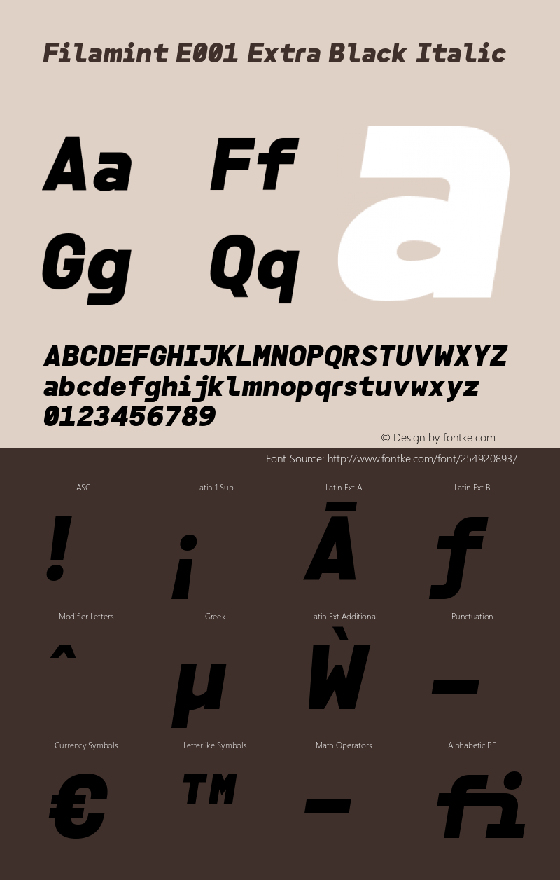 FilamintE001-ExtraBlackItalic Version 1.000图片样张