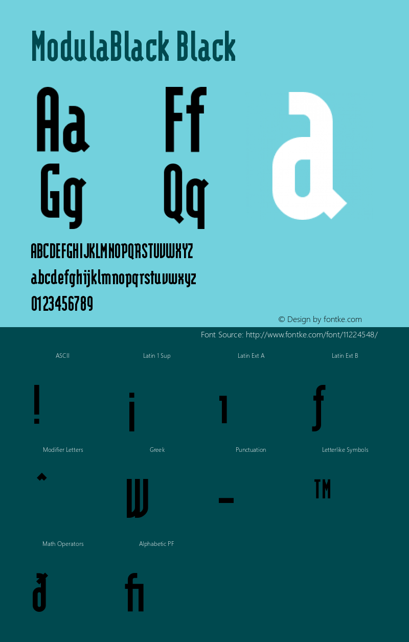 ModulaBlack Black Version 001.001 Font Sample