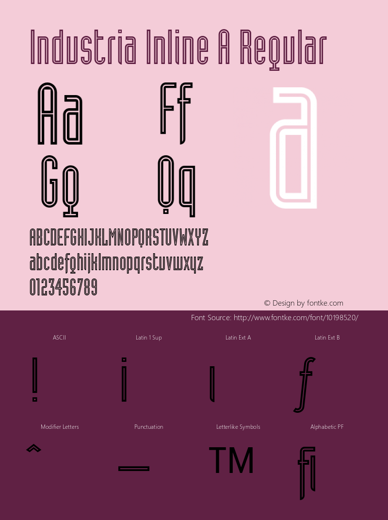 Industria Inline A Regular 001.001 Font Sample