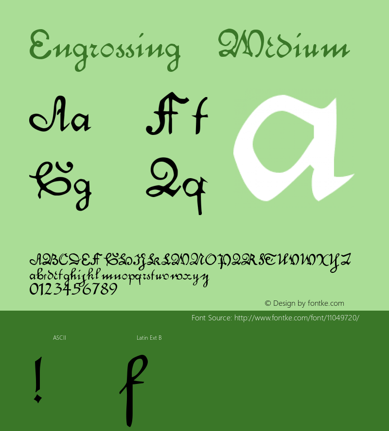 Engrossing Medium Version 001.000 Font Sample