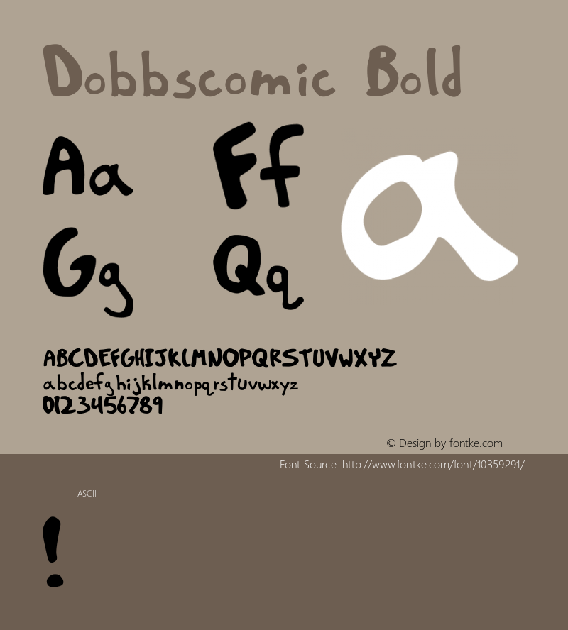 Dobbscomic Bold Version 001.000 Font Sample