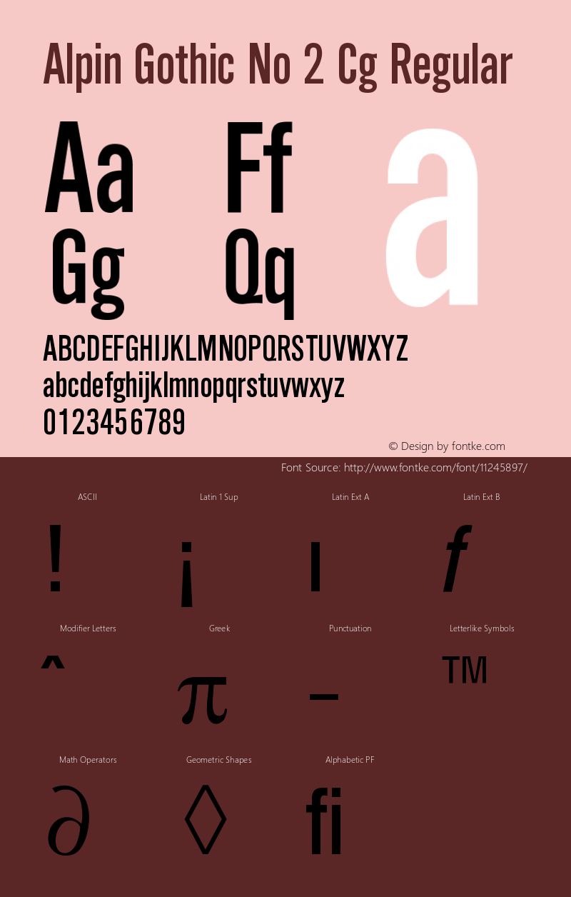 Alpin Gothic No 2 Cg Regular Version 001.001 Font Sample