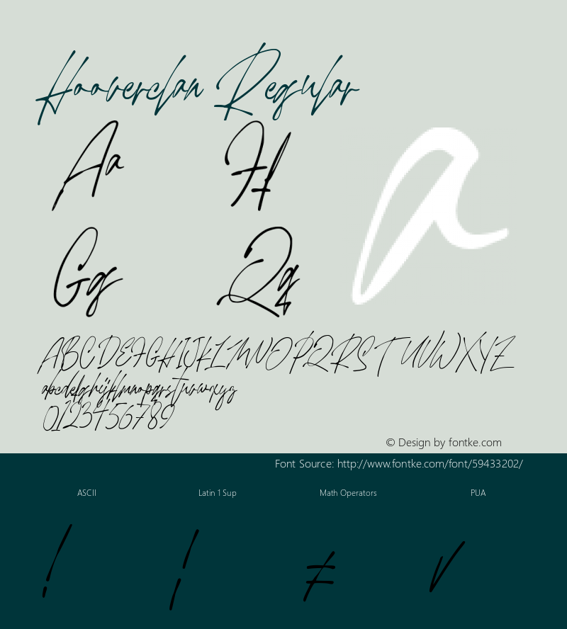 Hooverclan Version 1.000 Font Sample